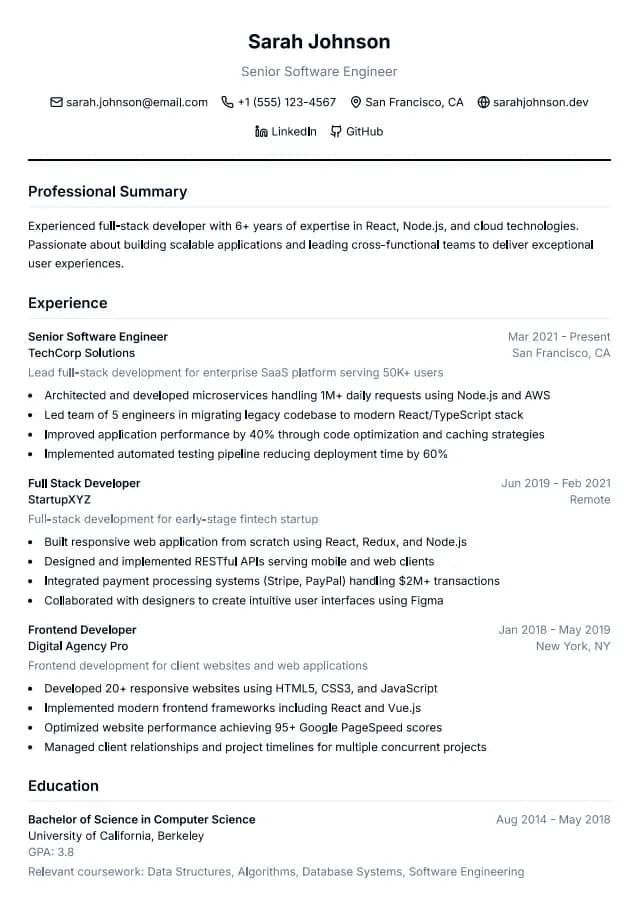 ATS-friendly resume template